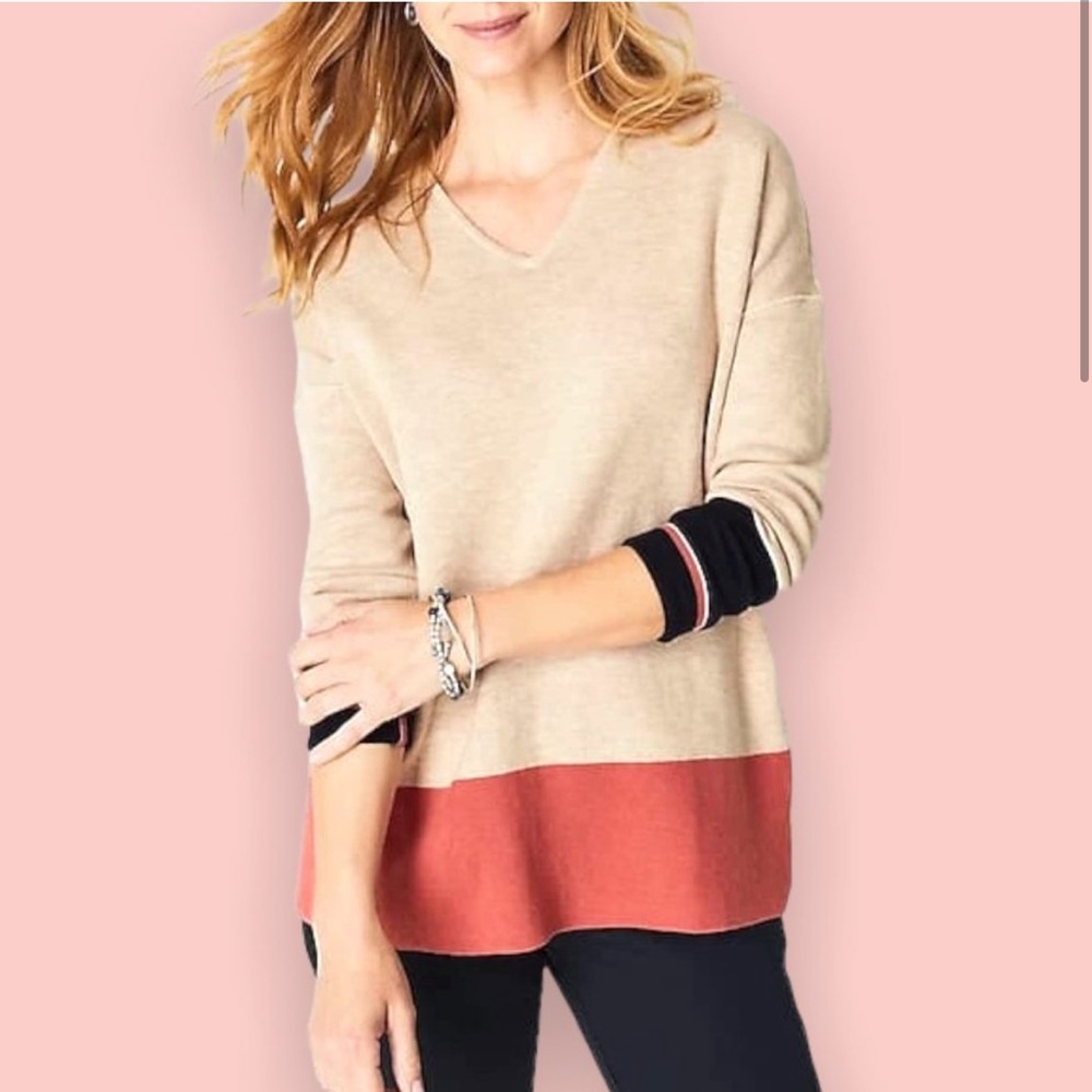 J Jill Color blocked Reversible Sweater Size XL